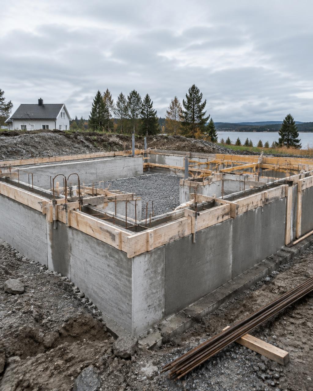 Illustrasjon: Ringmur og fundament