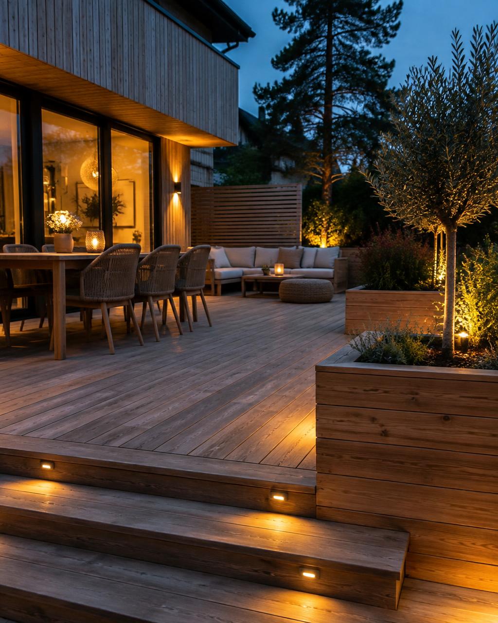 Illustrasjon: Terrasse i eik